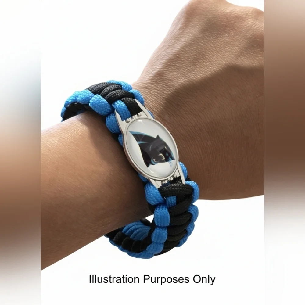 Carolina Panthers Black and Blue Paracord Bracelet - Picture 4 of 5